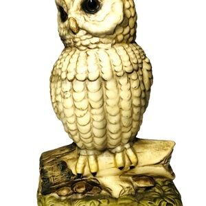 Charming Cream Owl Sculpture